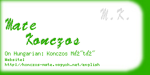 mate konczos business card